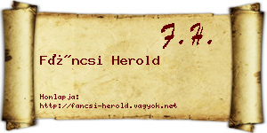 Fáncsi Herold névjegykártya